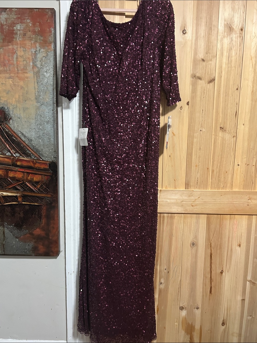 Colors Sequin heavy detailed Burgundy Gown